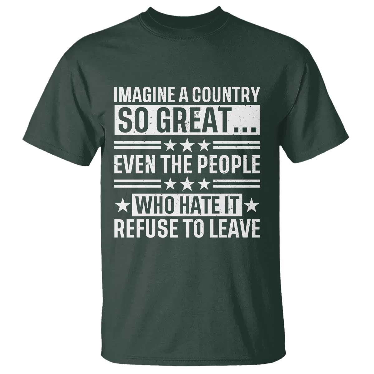 Patriotic American Pride Typography Graphic T Shirt Imagine A Country So Great Sarcasm