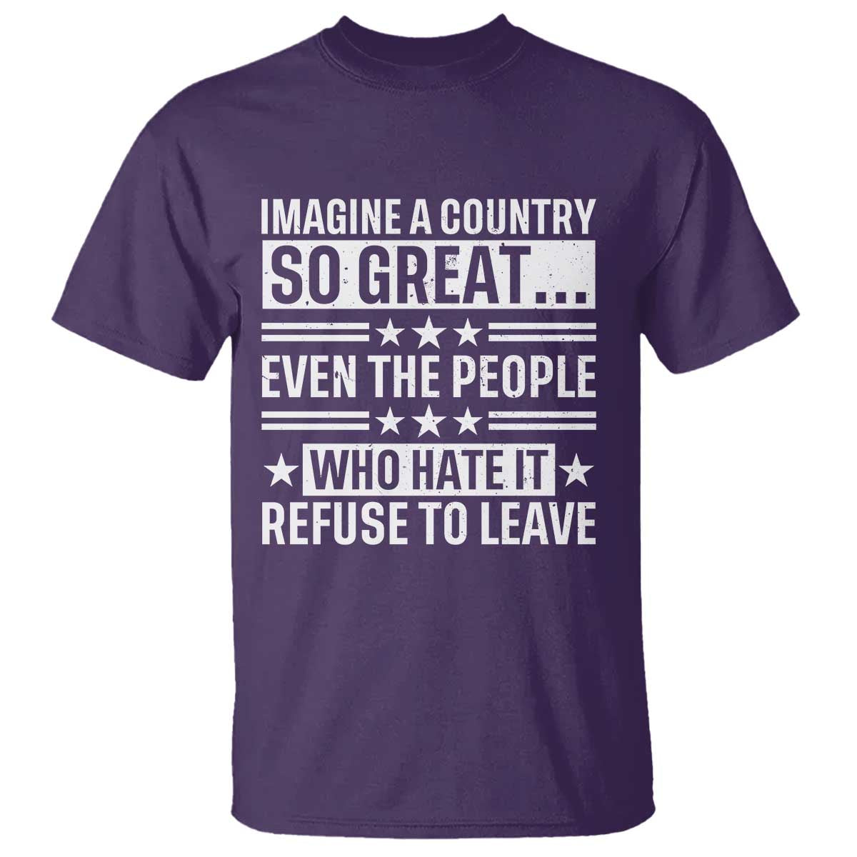 Patriotic American Pride Typography Graphic T Shirt Imagine A Country So Great Sarcasm