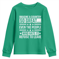 Patriotic American Pride Typography Graphic Youth Sweatshirt Imagine A Country So Great Sarcasm
