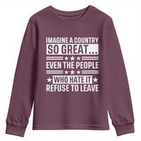 Patriotic American Pride Typography Graphic Youth Sweatshirt Imagine A Country So Great Sarcasm