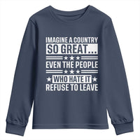 Patriotic American Pride Typography Graphic Youth Sweatshirt Imagine A Country So Great Sarcasm