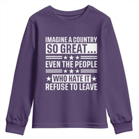 Patriotic American Pride Typography Graphic Youth Sweatshirt Imagine A Country So Great Sarcasm