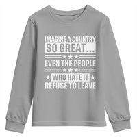 Patriotic American Pride Typography Graphic Youth Sweatshirt Imagine A Country So Great Sarcasm