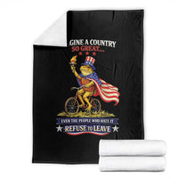 Proud American Humor Patriotic Frog On Bicycle Graphic Throw Blanket Imagine A Country So Great Pride