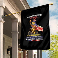 Proud American Humor Patriotic Frog On Bicycle Graphic Garden Flag Imagine A Country So Great Pride
