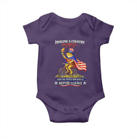 Proud American Humor Patriotic Frog On Bicycle Graphic Baby Onesie Imagine A Country So Great Pride