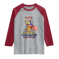 Proud American Humor Patriotic Frog On Bicycle Graphic Raglan Shirt Imagine A Country So Great Pride