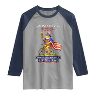 Proud American Humor Patriotic Frog On Bicycle Graphic Raglan Shirt Imagine A Country So Great Pride