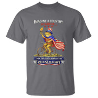 Proud American Humor Patriotic Frog On Bicycle Graphic T Shirt Imagine A Country So Great Pride