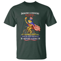 Proud American Humor Patriotic Frog On Bicycle Graphic T Shirt Imagine A Country So Great Pride