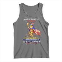 Proud American Humor Patriotic Frog On Bicycle Graphic Tank Top Imagine A Country So Great Pride