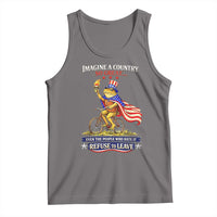 Proud American Humor Patriotic Frog On Bicycle Graphic Tank Top Imagine A Country So Great Pride