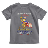 Proud American Humor Patriotic Frog On Bicycle Graphic Toddler T Shirt Imagine A Country So Great Pride