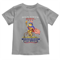 Proud American Humor Patriotic Frog On Bicycle Graphic Toddler T Shirt Imagine A Country So Great Pride