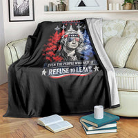 Patriotic George Washington Sunglasses and Fighter Jets Throw Blanket Imagine A Country So Great Pride