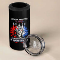 Patriotic George Washington Sunglasses and Fighter Jets 4 in 1 Can Cooler Tumbler Imagine A Country So Great Pride