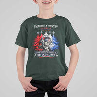 Patriotic George Washington Sunglasses and Fighter Jets T Shirt For Kid Imagine A Country So Great Pride
