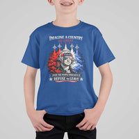 Patriotic George Washington Sunglasses and Fighter Jets T Shirt For Kid Imagine A Country So Great Pride