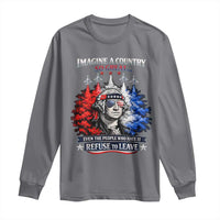 Patriotic George Washington Sunglasses and Fighter Jets Long Sleeve Shirt Imagine A Country So Great Pride