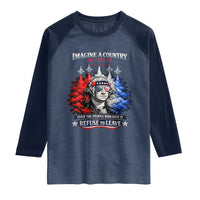 Patriotic George Washington Sunglasses and Fighter Jets Raglan Shirt Imagine A Country So Great Pride