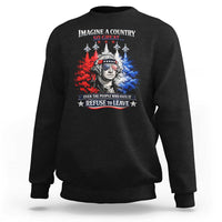 Patriotic George Washington Sunglasses and Fighter Jets Sweatshirt Imagine A Country So Great Pride
