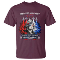 Patriotic George Washington Sunglasses and Fighter Jets T Shirt Imagine A Country So Great Pride