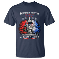 Patriotic George Washington Sunglasses and Fighter Jets T Shirt Imagine A Country So Great Pride