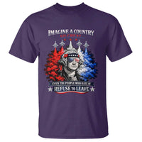 Patriotic George Washington Sunglasses and Fighter Jets T Shirt Imagine A Country So Great Pride