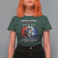 Patriotic George Washington Sunglasses and Fighter Jets T Shirt For Women Imagine A Country So Great Pride