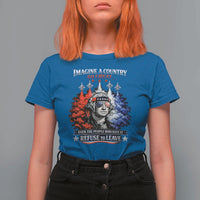Patriotic George Washington Sunglasses and Fighter Jets T Shirt For Women Imagine A Country So Great Pride