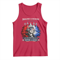 Patriotic George Washington Sunglasses and Fighter Jets Tank Top Imagine A Country So Great Pride
