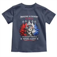 Patriotic George Washington Sunglasses and Fighter Jets Toddler T Shirt Imagine A Country So Great Pride