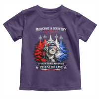 Patriotic George Washington Sunglasses and Fighter Jets Toddler T Shirt Imagine A Country So Great Pride