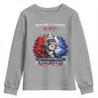 Patriotic George Washington Sunglasses and Fighter Jets Youth Sweatshirt Imagine A Country So Great Pride