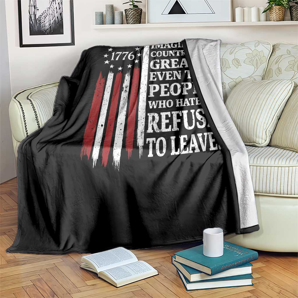 Vintage 1776 Betsy Ross Flag Imagine A Country So Great Throw Blanket Retro Patriotic American Heritage