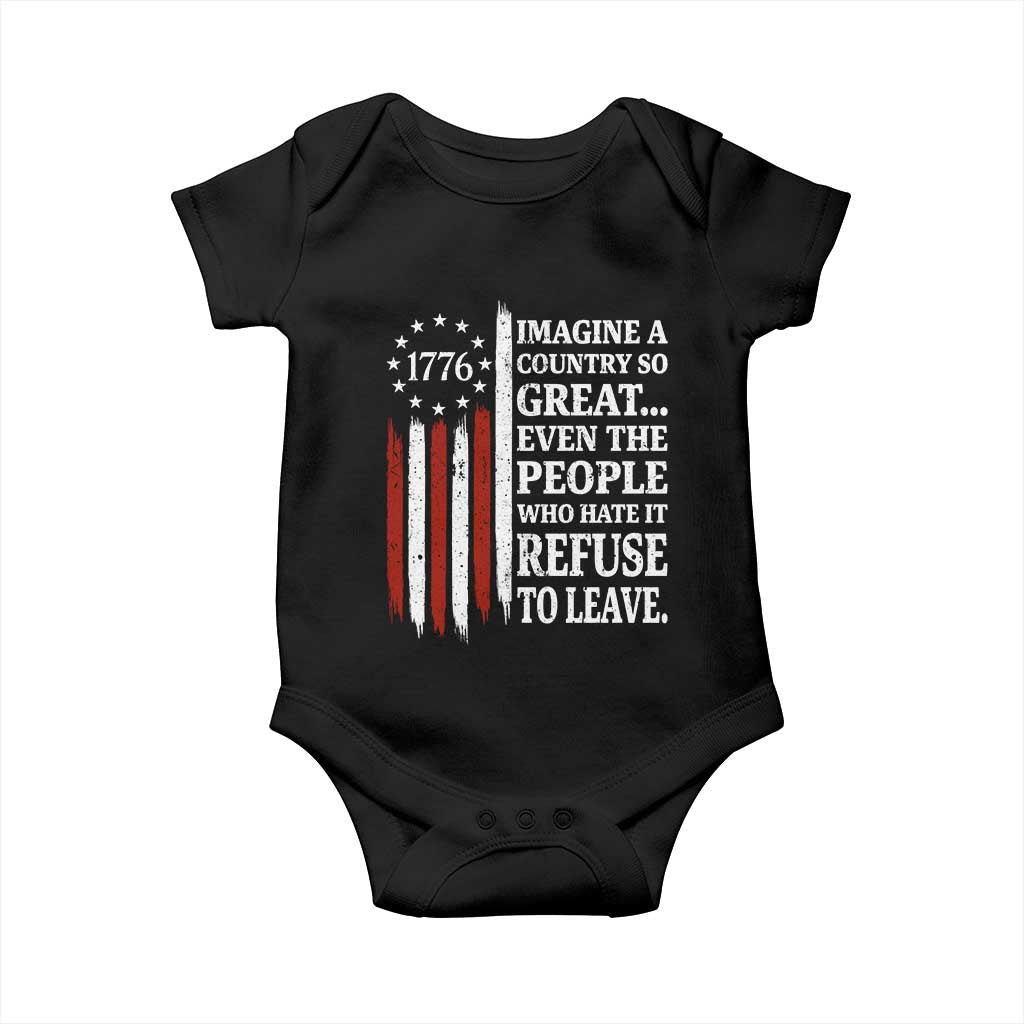 Vintage 1776 Betsy Ross Flag Imagine A Country So Great Baby Onesie Retro Patriotic American Heritage