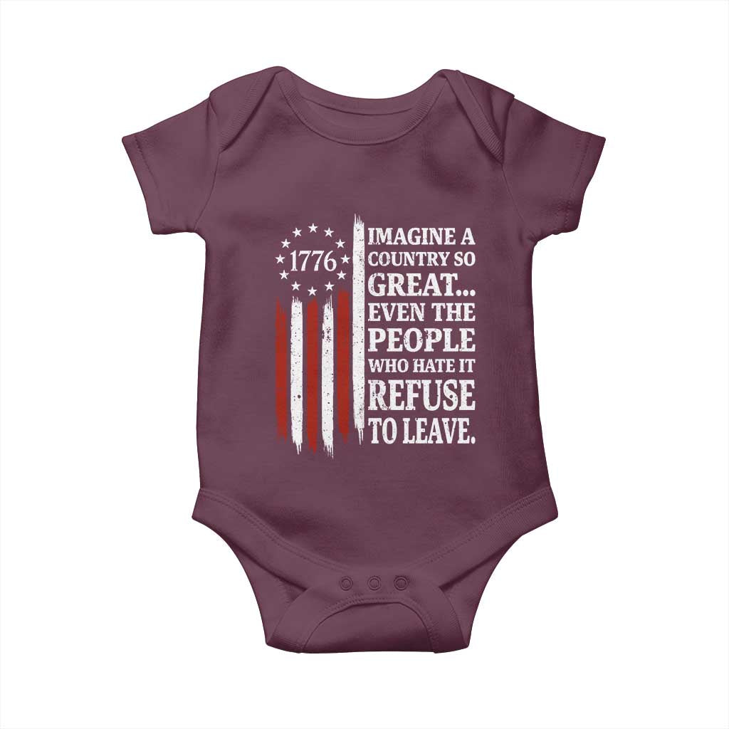Vintage 1776 Betsy Ross Flag Imagine A Country So Great Baby Onesie Retro Patriotic American Heritage