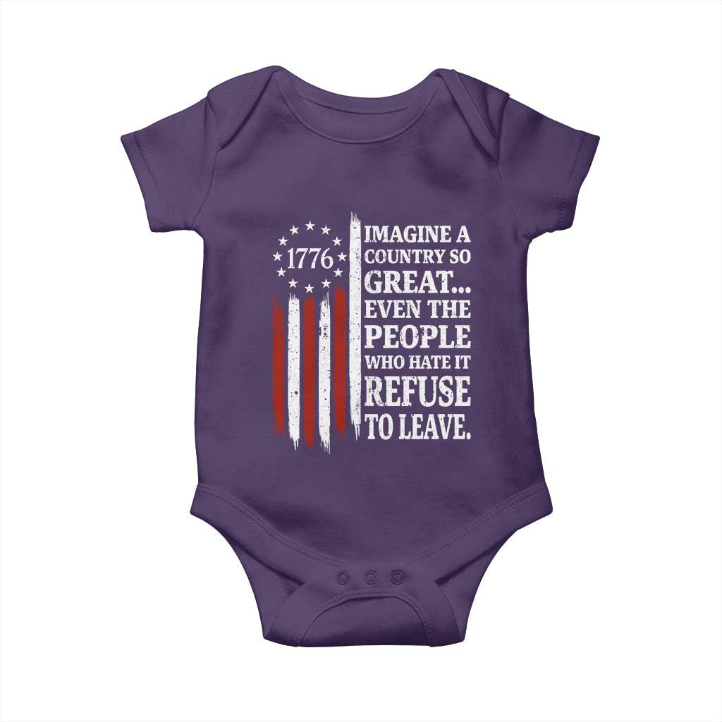 Vintage 1776 Betsy Ross Flag Imagine A Country So Great Baby Onesie Retro Patriotic American Heritage