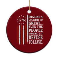 Vintage 1776 Betsy Ross Flag Imagine A Country So Great Ceramic Ornament Retro Patriotic American Heritage