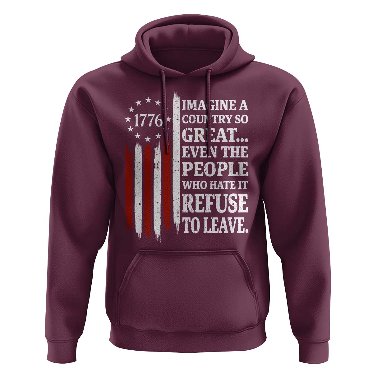 Vintage 1776 Betsy Ross Flag Imagine A Country So Great Hoodie Retro Patriotic American Heritage