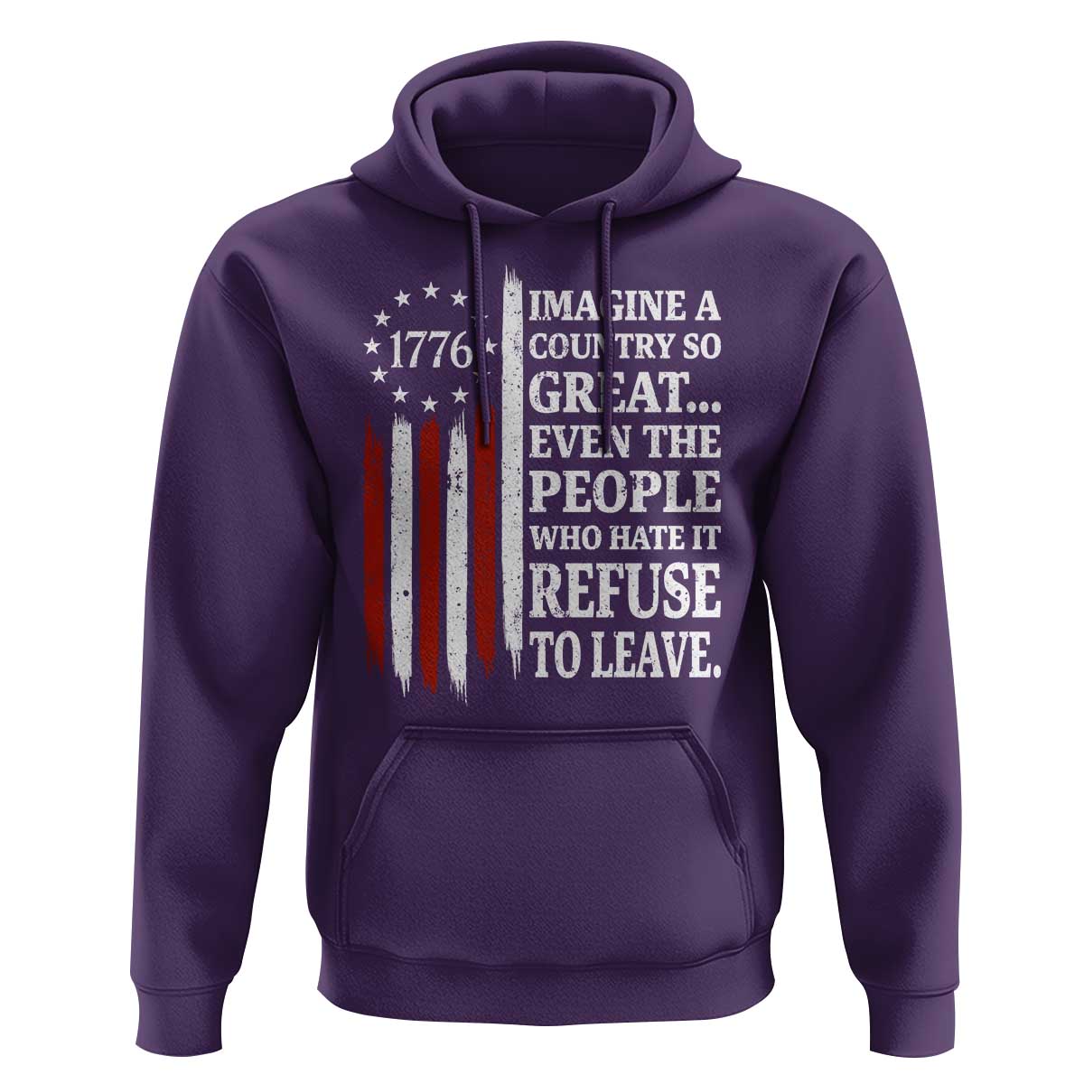 Vintage 1776 Betsy Ross Flag Imagine A Country So Great Hoodie Retro Patriotic American Heritage
