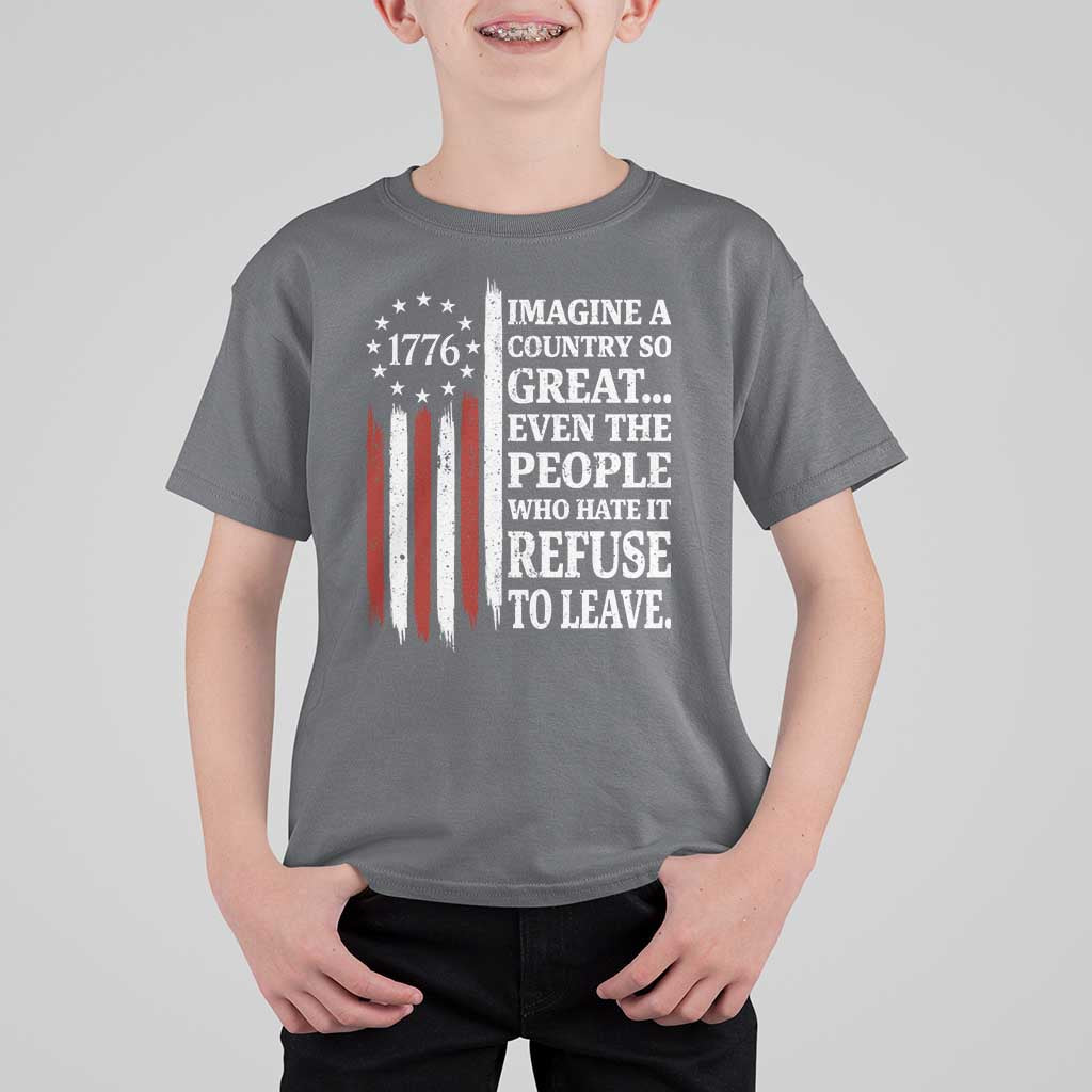 Vintage 1776 Betsy Ross Flag Imagine A Country So Great T Shirt For Kid Retro Patriotic American Heritage