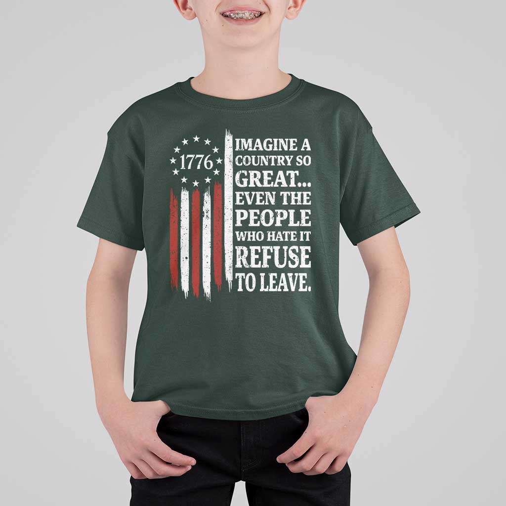 Vintage 1776 Betsy Ross Flag Imagine A Country So Great T Shirt For Kid Retro Patriotic American Heritage