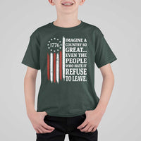 Vintage 1776 Betsy Ross Flag Imagine A Country So Great T Shirt For Kid Retro Patriotic American Heritage
