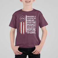 Vintage 1776 Betsy Ross Flag Imagine A Country So Great T Shirt For Kid Retro Patriotic American Heritage