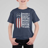 Vintage 1776 Betsy Ross Flag Imagine A Country So Great T Shirt For Kid Retro Patriotic American Heritage