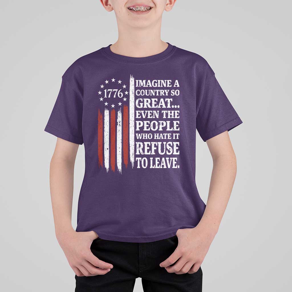 Vintage 1776 Betsy Ross Flag Imagine A Country So Great T Shirt For Kid Retro Patriotic American Heritage