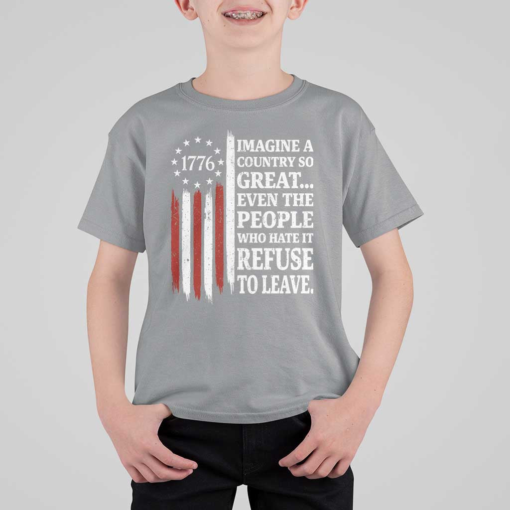 Vintage 1776 Betsy Ross Flag Imagine A Country So Great T Shirt For Kid Retro Patriotic American Heritage