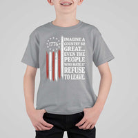 Vintage 1776 Betsy Ross Flag Imagine A Country So Great T Shirt For Kid Retro Patriotic American Heritage