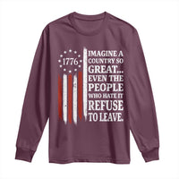 Vintage 1776 Betsy Ross Flag Imagine A Country So Great Long Sleeve Shirt Retro Patriotic American Heritage
